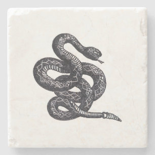 Dessous-de-verre En Pierre Serpent Crotalus Cascavella (Vipère à Piton Venime