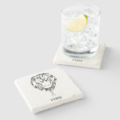 Dessous-de-verre En Pierre Serpent tribal noir et blanc (Côté)