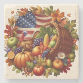 Dessous-de-verre En Pierre Serre de dinde américaine/américaine/Thanksgiving (Devant)