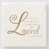 Dessous-de-verre En Pierre Servir Le Seigneur (Devant)