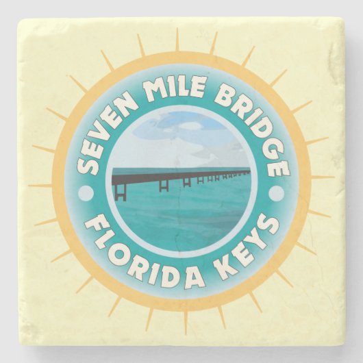 Dessous-de-verre En Pierre Seven Mile Bridge Florida Keys (Devant)