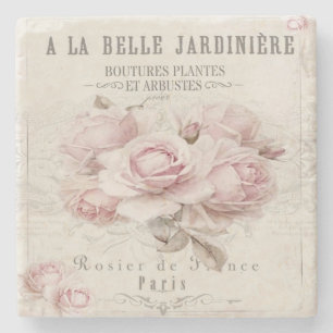 Dessous-de-verre En Pierre shabby chic, rustique, vintage, floral, collage, p