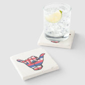 Dessous-de-verre En Pierre Shaka Hawaii (Côté)