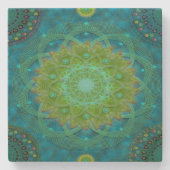 Dessous-de-verre En Pierre Shambala Tantric Nymphaea mandala art (Devant)