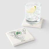 Dessous-de-verre En Pierre Shamrock and Celtic Knot (Côté)