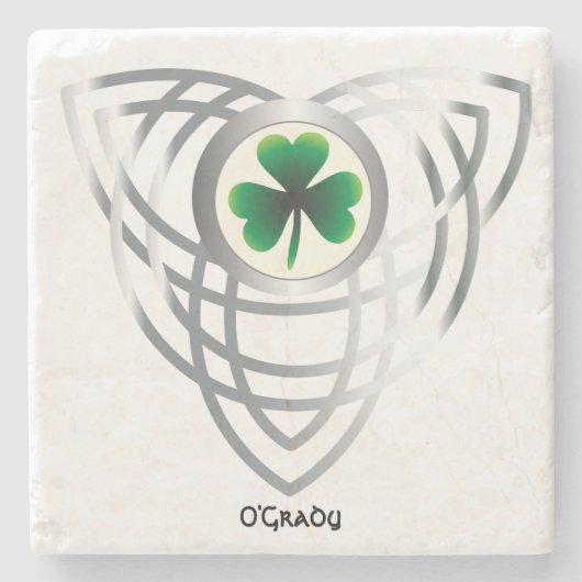 Dessous-de-verre En Pierre Shamrock and Celtic Knot (Devant)