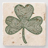 Dessous-de-verre En Pierre Shamrock (foncé) (Devant)