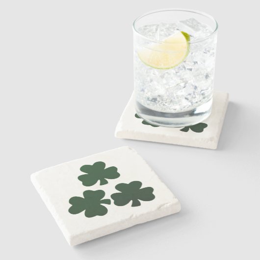 Dessous-de-verre En Pierre Shamrocks vert foncé (Côté)