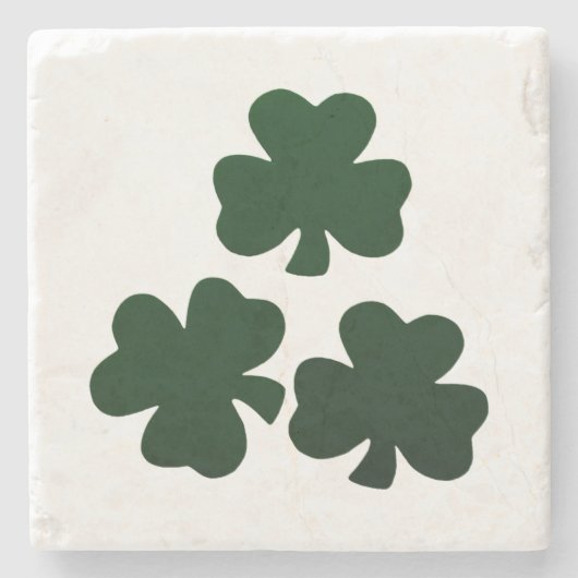 Dessous-de-verre En Pierre Shamrocks vert foncé (Devant)