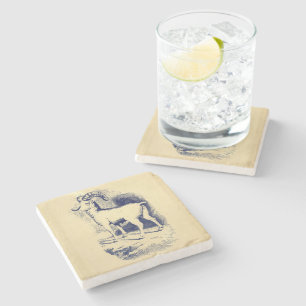 Dessous-de-verre En Pierre SHEEP vintage GRANDE CORNE