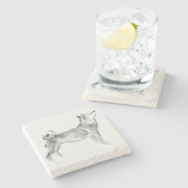 Dessous-de-verre En Pierre Shiba Inu Peinture originale Chien Année Anniversa (Côté)