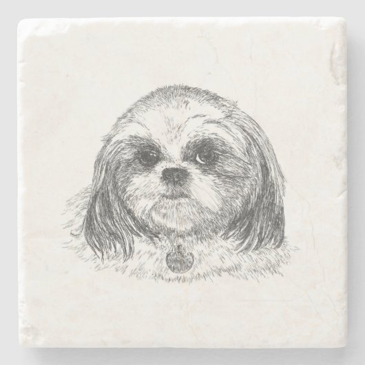 Dessous-de-verre En Pierre Shih Tzu (Devant)