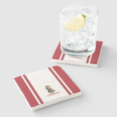 Dessous-de-verre En Pierre Sibérie Husky Holiday (Côté)