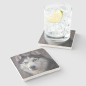 Dessous-de-verre En Pierre Sibérien Husky (Côté)