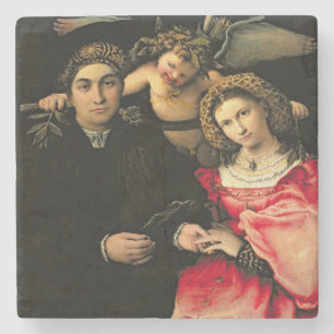 Dessous-de-verre En Pierre Signataire Marsilio Cassotti et sa femme, Faustina