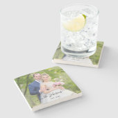 Dessous-de-verre En Pierre Signature mariage Photo Heart Swash (Côté)