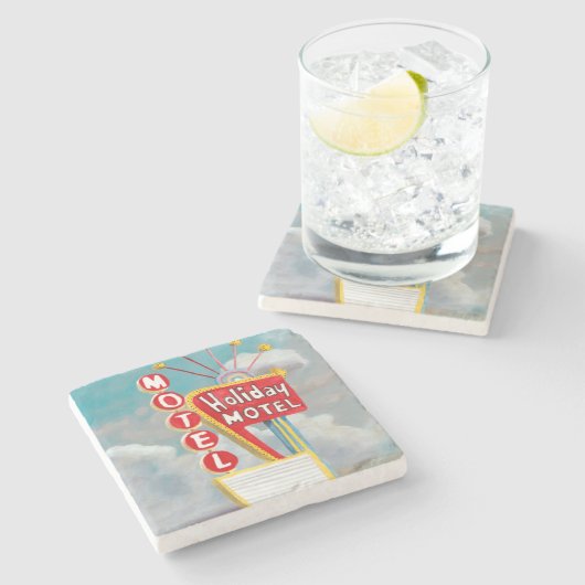 Dessous-de-verre En Pierre Signe de motel de vacances (Côté)