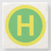 Dessous-de-verre En Pierre Signe d'héliport (Devant)