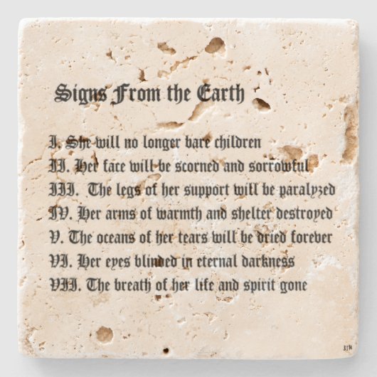 Dessous-de-verre En Pierre Signes De La Terre (Devant)