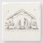 Dessous-de-verre En Pierre "Silent Night Nativity (Devant)