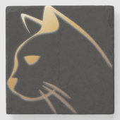 Dessous-de-verre En Pierre Silhouette de chat (Devant)
