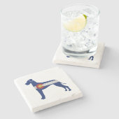 Dessous-de-verre En Pierre Silhouette de Chien Danse (Côté)