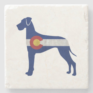 Dessous-de-verre En Pierre Silhouette de Chien Danse