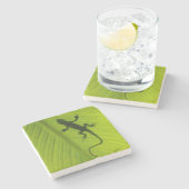 Dessous-de-verre En Pierre Silhouette de Gecko (Côté)