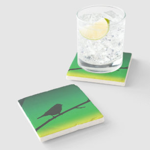 Dessous-de-verre En Pierre Silhouette de moineau sur du limonène