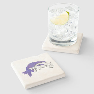 Dessous-de-verre En Pierre Silhouette main Anteater violet