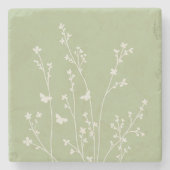 Dessous-de-verre En Pierre Silhouettes botaniques minimalistes (Devant)