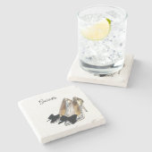 Dessous-de-verre En Pierre Silver High Heels Black Bow (Côté)