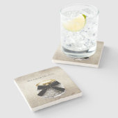 Dessous-de-verre En Pierre Silver Sparkle Glitzy Glitter (Côté)