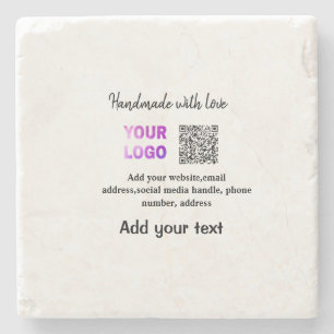 Dessous-de-verre En Pierre Simple code QR minimal ajouter un logo nom de code