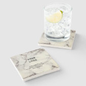 Dessous-de-verre En Pierre Simple et élégant personnalisé ajouter votre nom m (Côté)