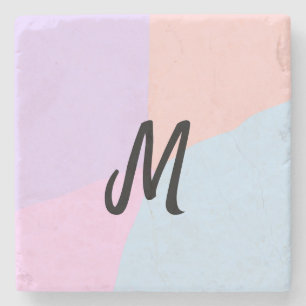 Dessous-de-verre En Pierre simple logo monogramme minimal personnalisé