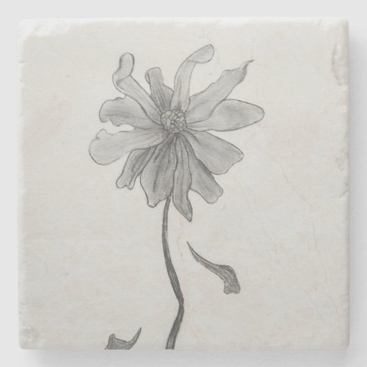 Dessous-de-verre En Pierre Simple marguerite (Devant)