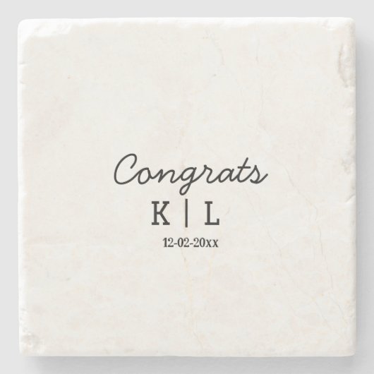 Dessous-de-verre En Pierre Simple minima félicitations ajouter des lettres da (Devant)