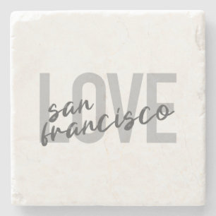 Dessous-de-verre En Pierre Simple, moderne, design urbain Love San Francisco