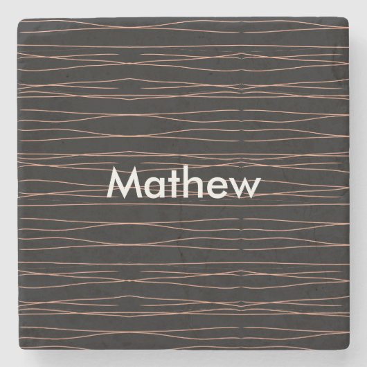 Dessous-de-verre En Pierre Simple monogramme ajouter votre nom lettre man min (Devant)