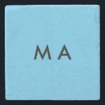 Dessous-de-verre En Pierre Simple monogramme ajouter votre nom lettre man min<br><div class="desc">design</div>