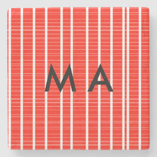 Dessous-de-verre En Pierre Simple monogramme ajoutez votre lettre de nom homm