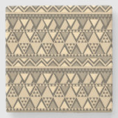 Dessous-de-verre En Pierre Simple Motif d'art tribal Brown (Devant)