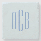 Dessous-de-verre En Pierre Simple Three Letter Blue Monogram (Devant)