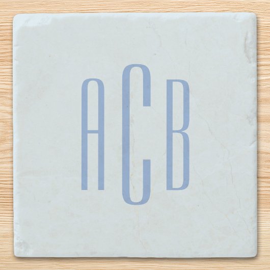 Dessous-de-verre En Pierre Simple Three Letter Blue Monogram