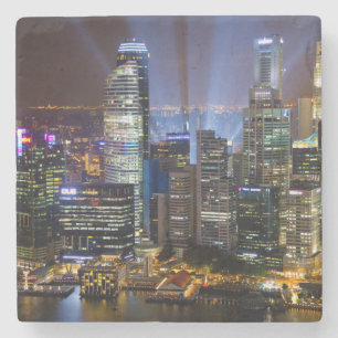 Dessous-de-verre En Pierre Singapour centre-ville la nuit