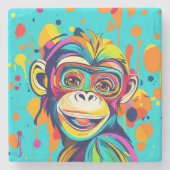 Dessous-de-verre En Pierre Singe souriant (Devant)