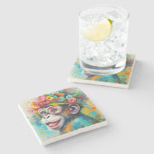 Dessous-de-verre En Pierre Singe souriant (Côté)