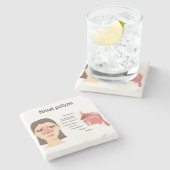 Dessous-de-verre En Pierre Sinus sur arrière - plan blanc (Côté)