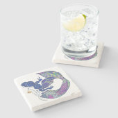 Dessous-de-verre En Pierre Sirène - bleu marine (Côté)